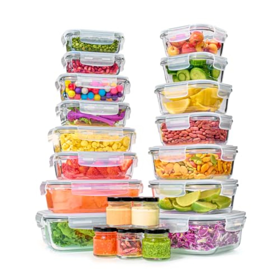 Meal Prep Bowl - 40pc Set Glass Food Storage Containers