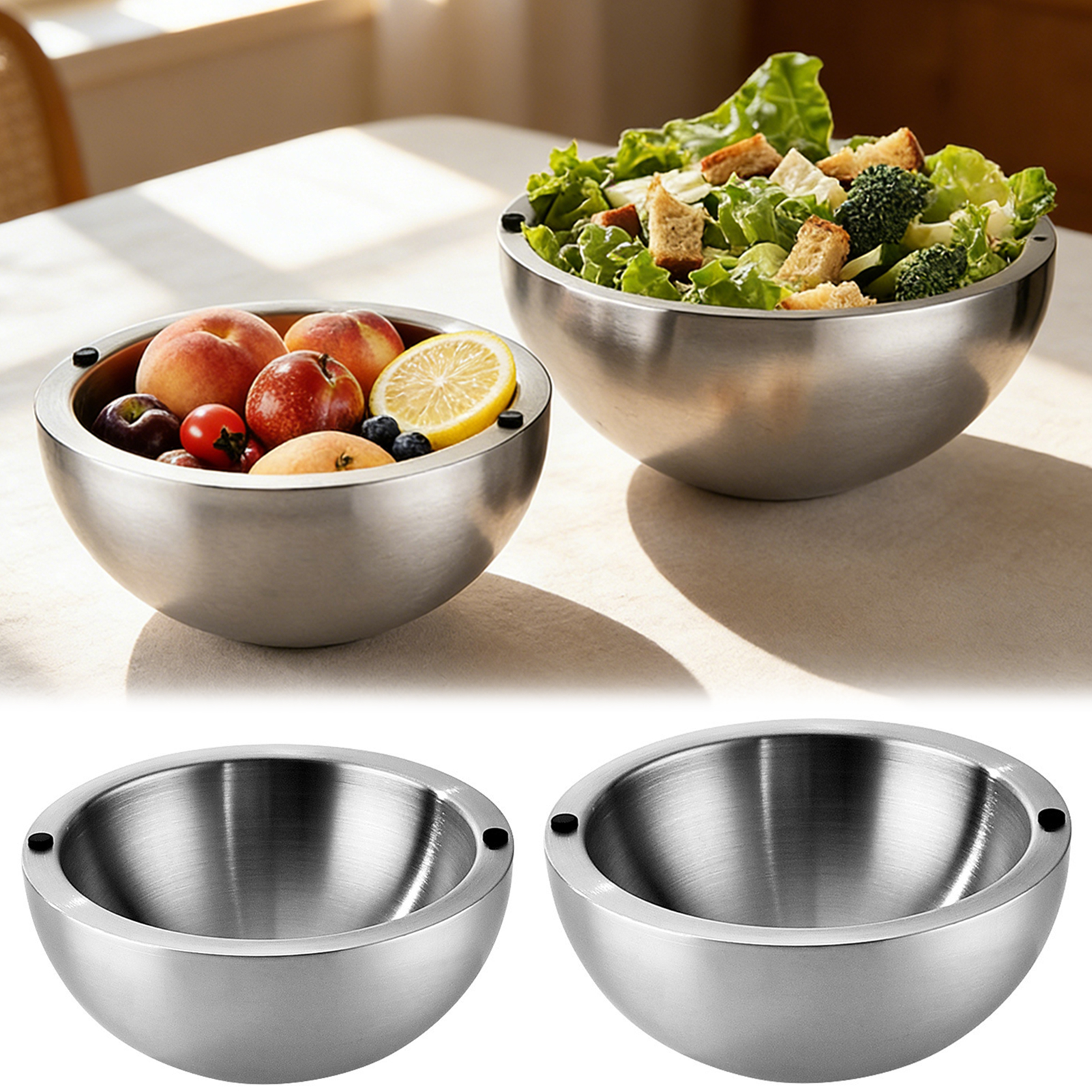 Meal Prep Bowl - 304 Thickened Salad Mixing Bowls Stainless