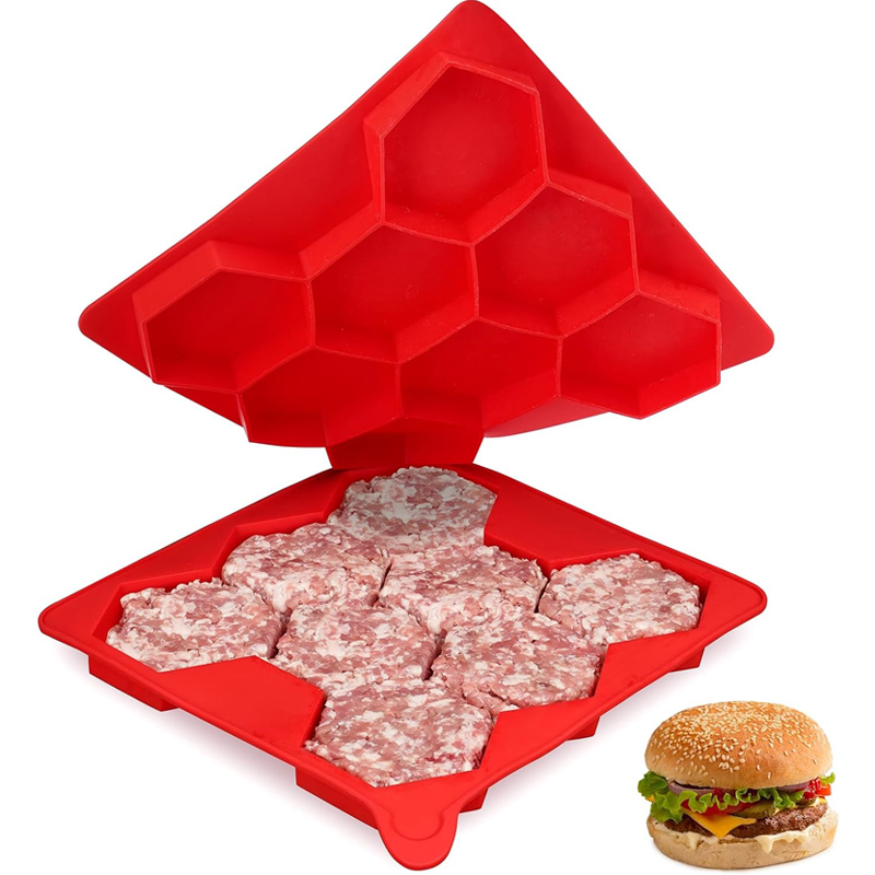 Meal Prep Ideas - 8 Hole Silicone Hamburger Press Mold