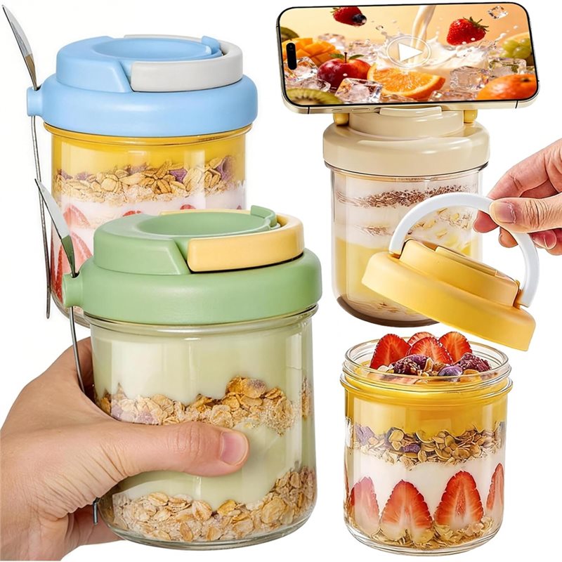 Meal Prep Overnight Oats - 【LIMITED EDITION】Overnight Oats Jars With Lids