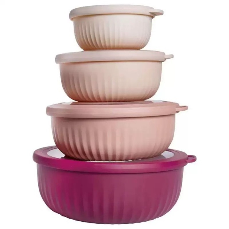 Meal Prep Bowl - 4pcs Wide Mixing Bowls Nesting Meal
