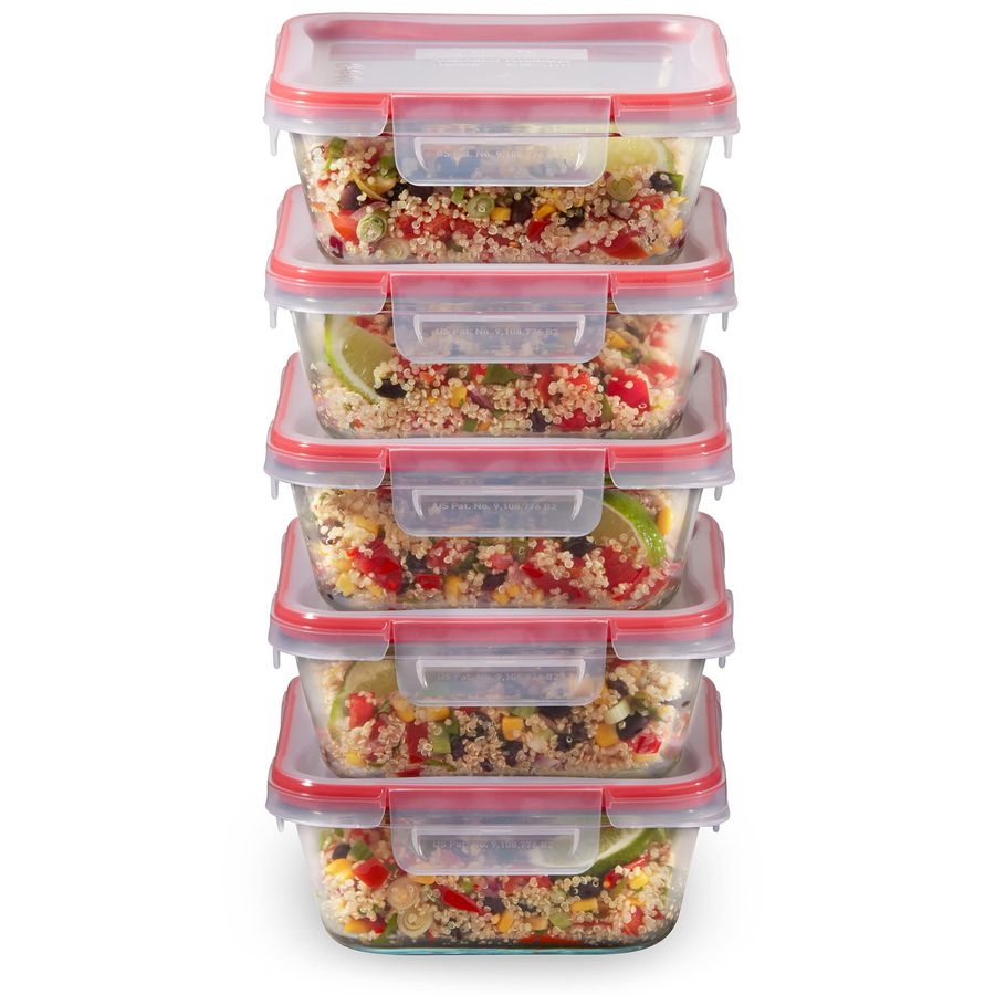 Glass Container Set - Freshlock 5Pack, 4 Cup Glass Food