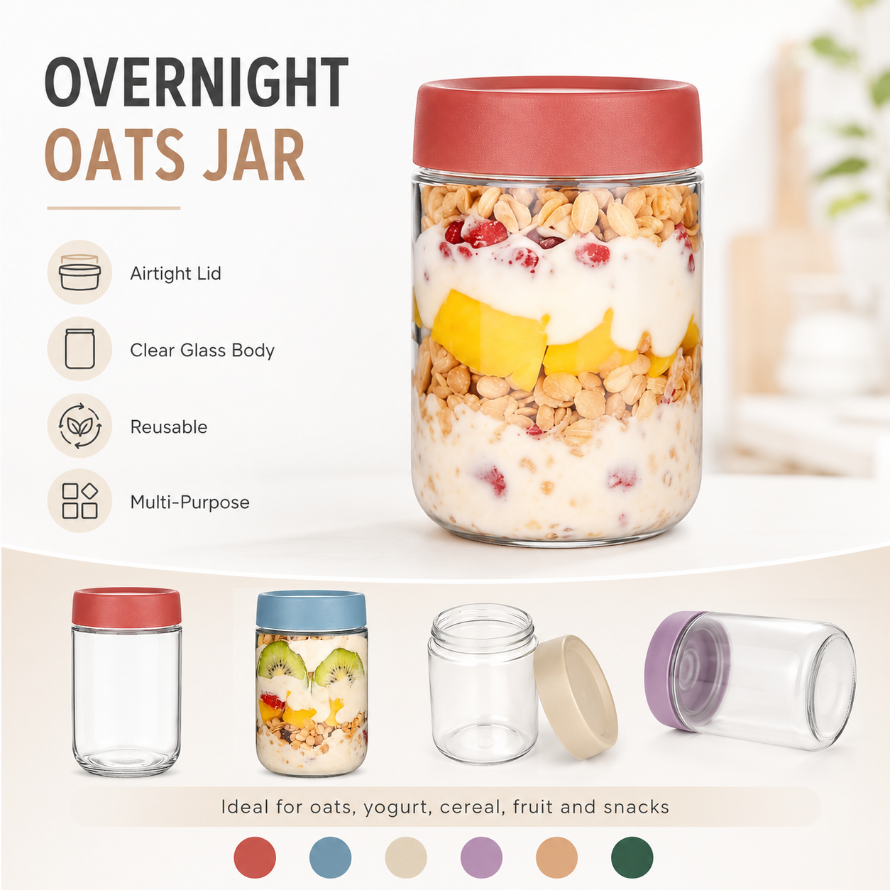 Overnight Oats Jar with Airtig - Meal Prep Overnight Oats incelemesi ve fiyatı