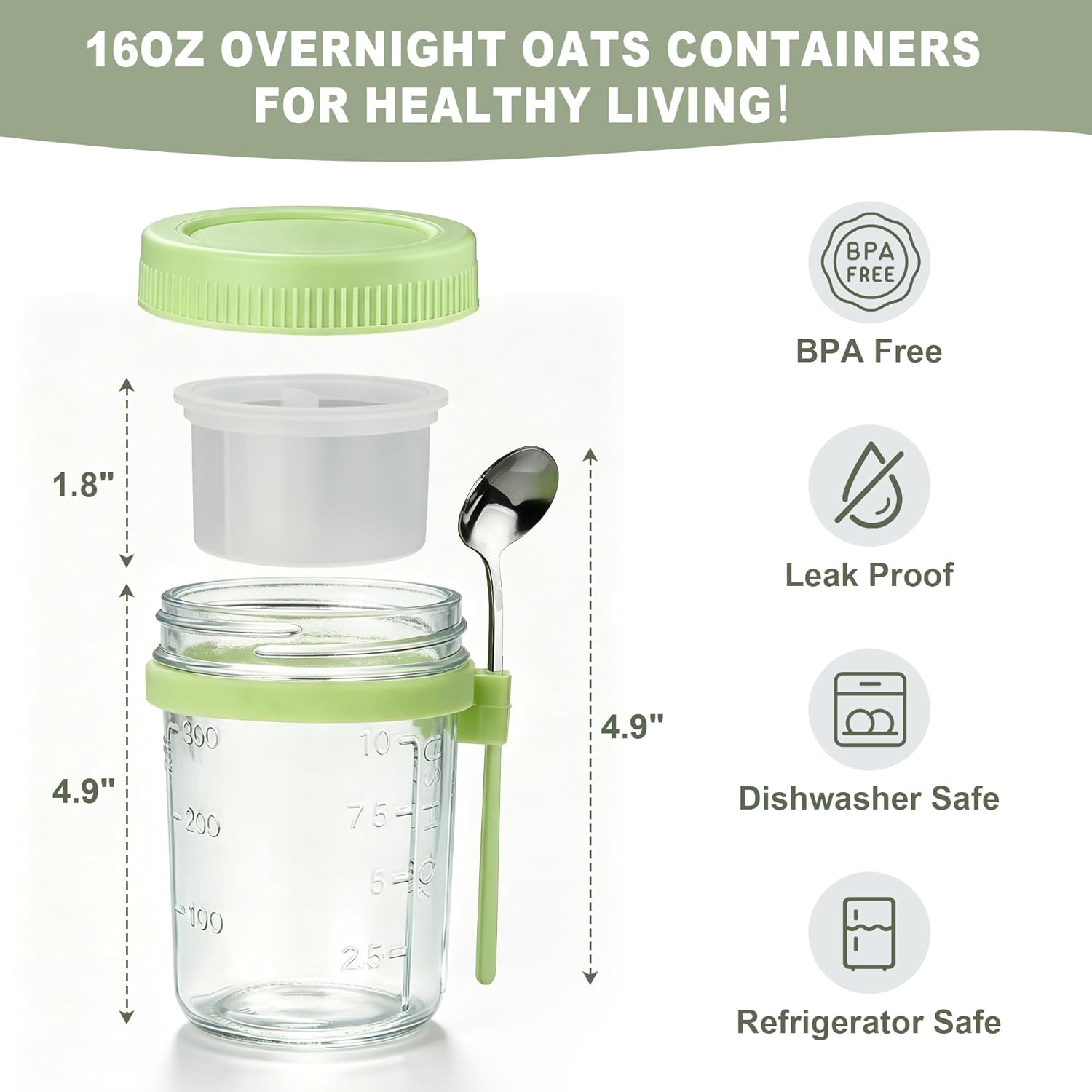 4Pcs Overnight Oats Containers - Meal Prep Overnight Oats incelemesi ve fiyatı