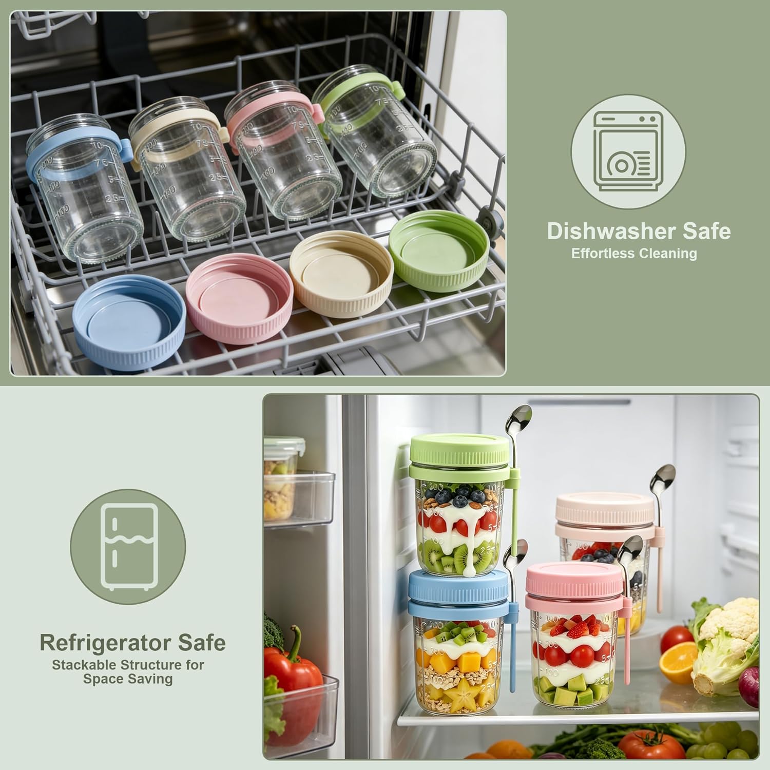 4Pcs Overnight Oats Containers - Meal Prep Overnight Oats incelemesi ve fiyatı