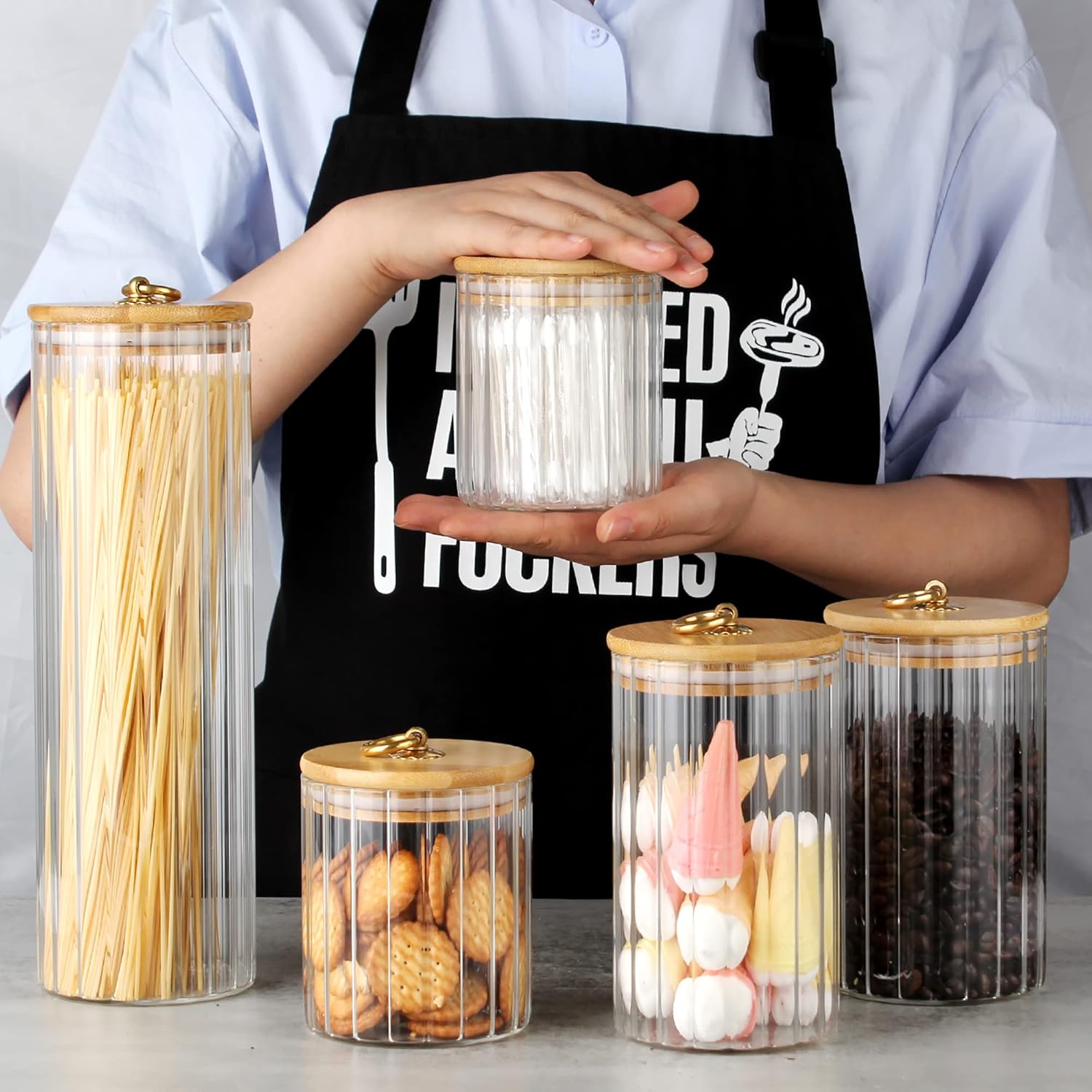 Glass Storage Jars Set of 5, D - Glass Container Set incelemesi ve fiyatı