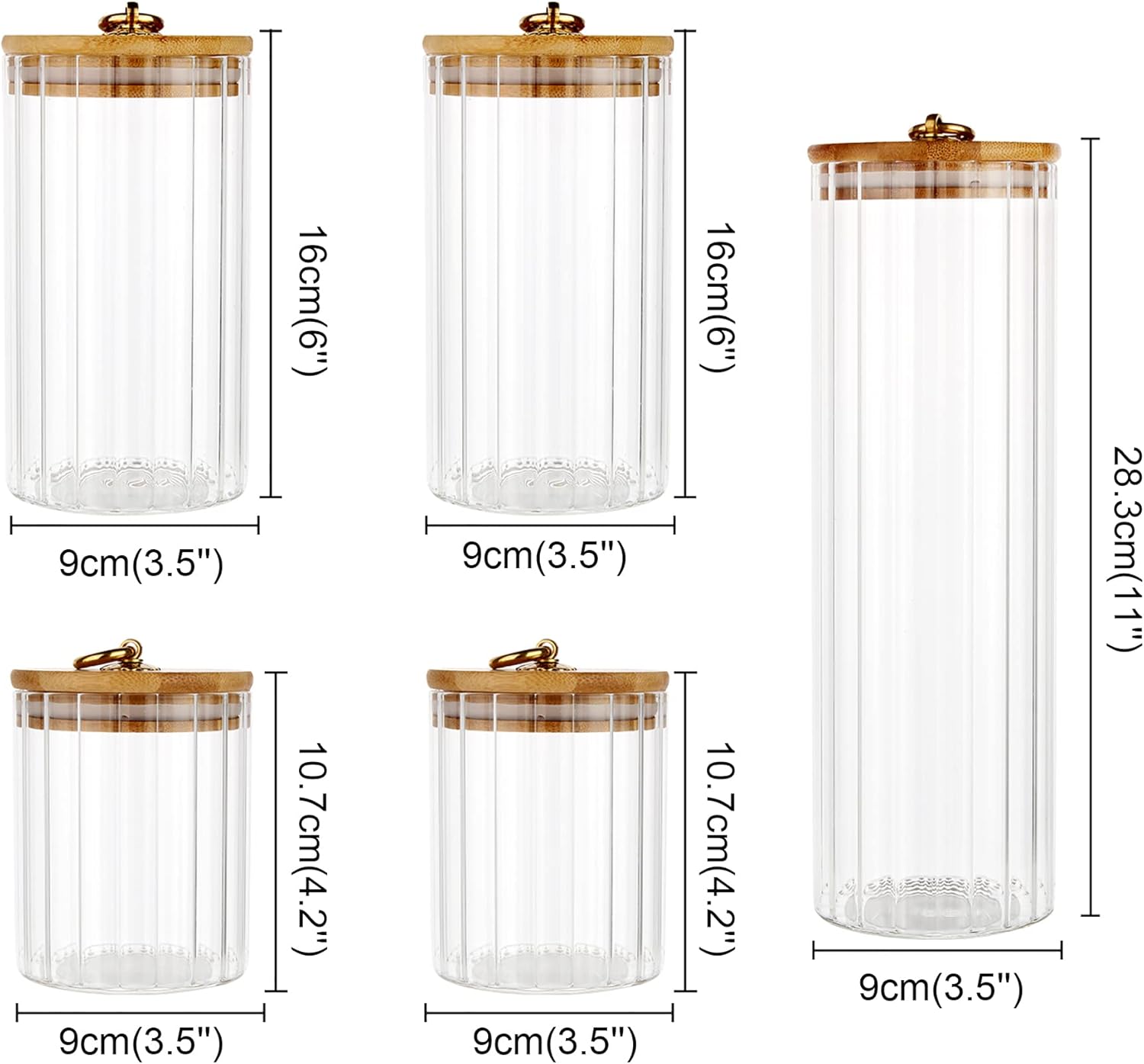 Glass Storage Jars Set of 5, D - Glass Container Set incelemesi ve fiyatı