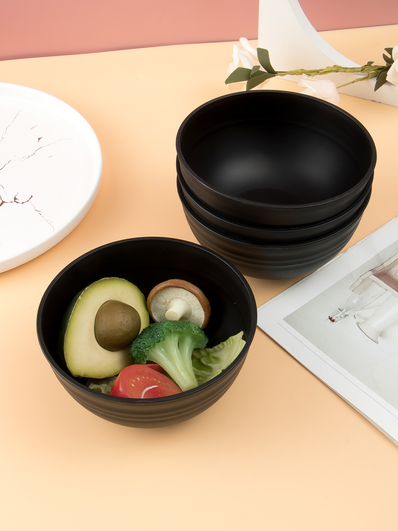 4/6/8pcs  Black grain bowl Reu - Meal Prep Bowl incelemesi ve fiyatı