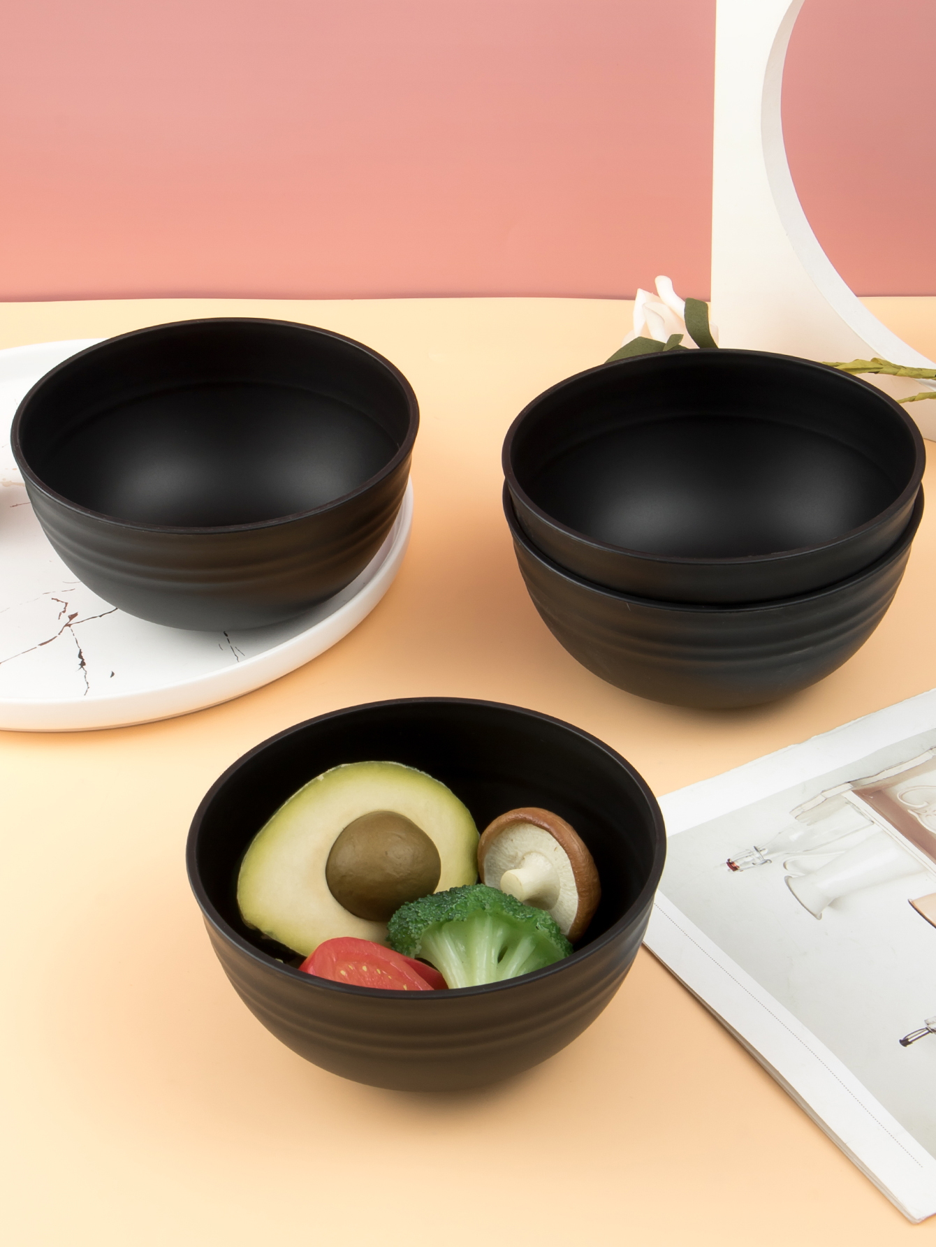 4/6/8pcs  Black grain bowl Reu - Meal Prep Bowl incelemesi ve fiyatı
