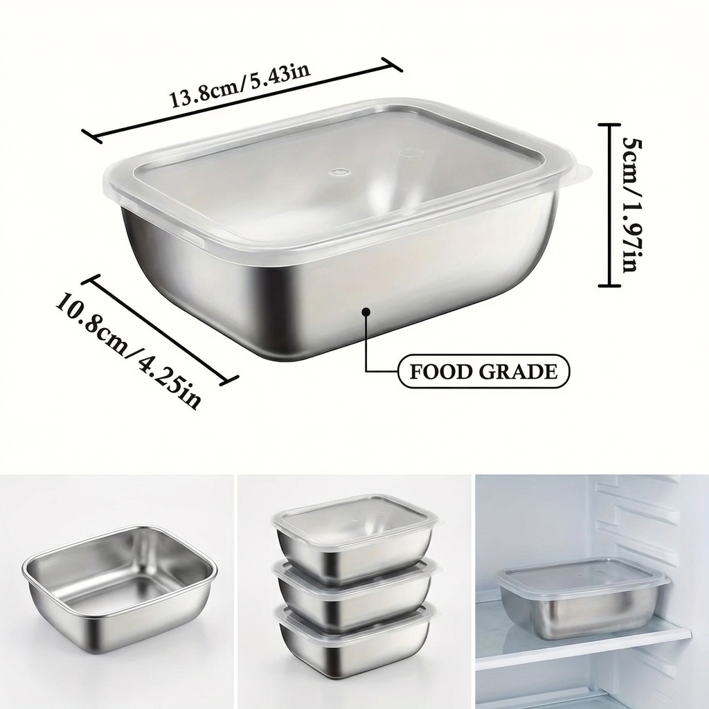 5PCS Stainless Steel Food Stor - Meal Prep Ideas incelemesi ve fiyatı