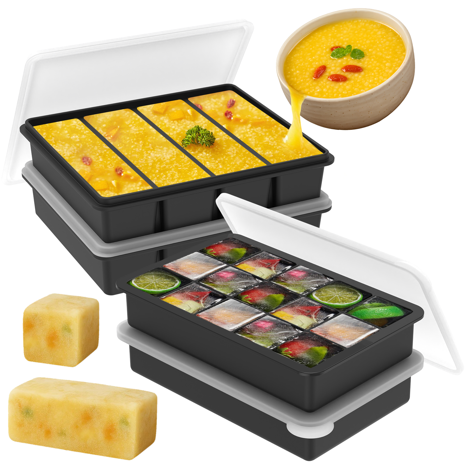4 Pack Silicone Freezer Tray w - Meal Prep Ideas incelemesi ve fiyatı