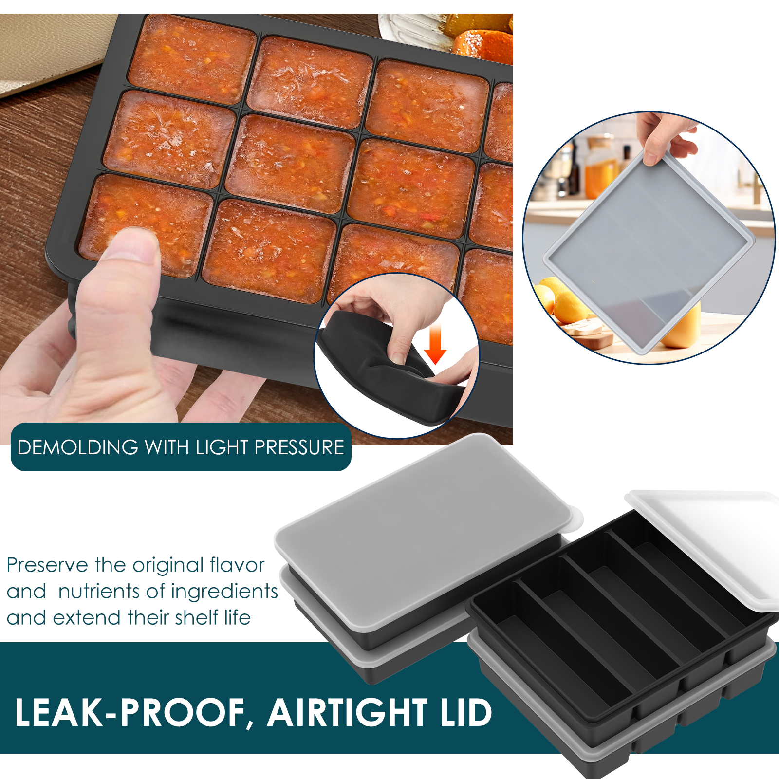 4 Pack Silicone Freezer Tray w - Meal Prep Ideas incelemesi ve fiyatı