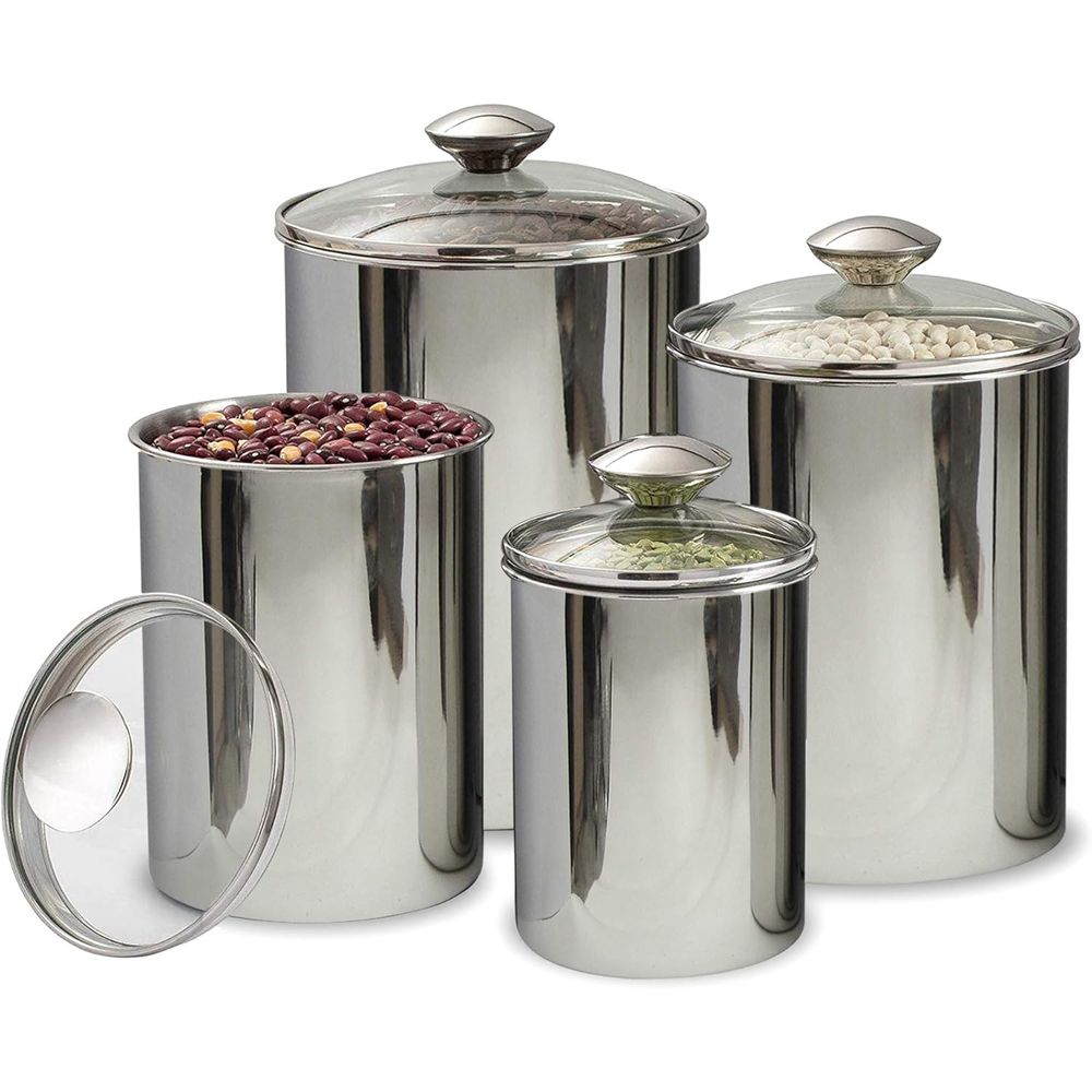 4-Piece Stainless Steel Food S - Glass Container Set incelemesi ve fiyatı