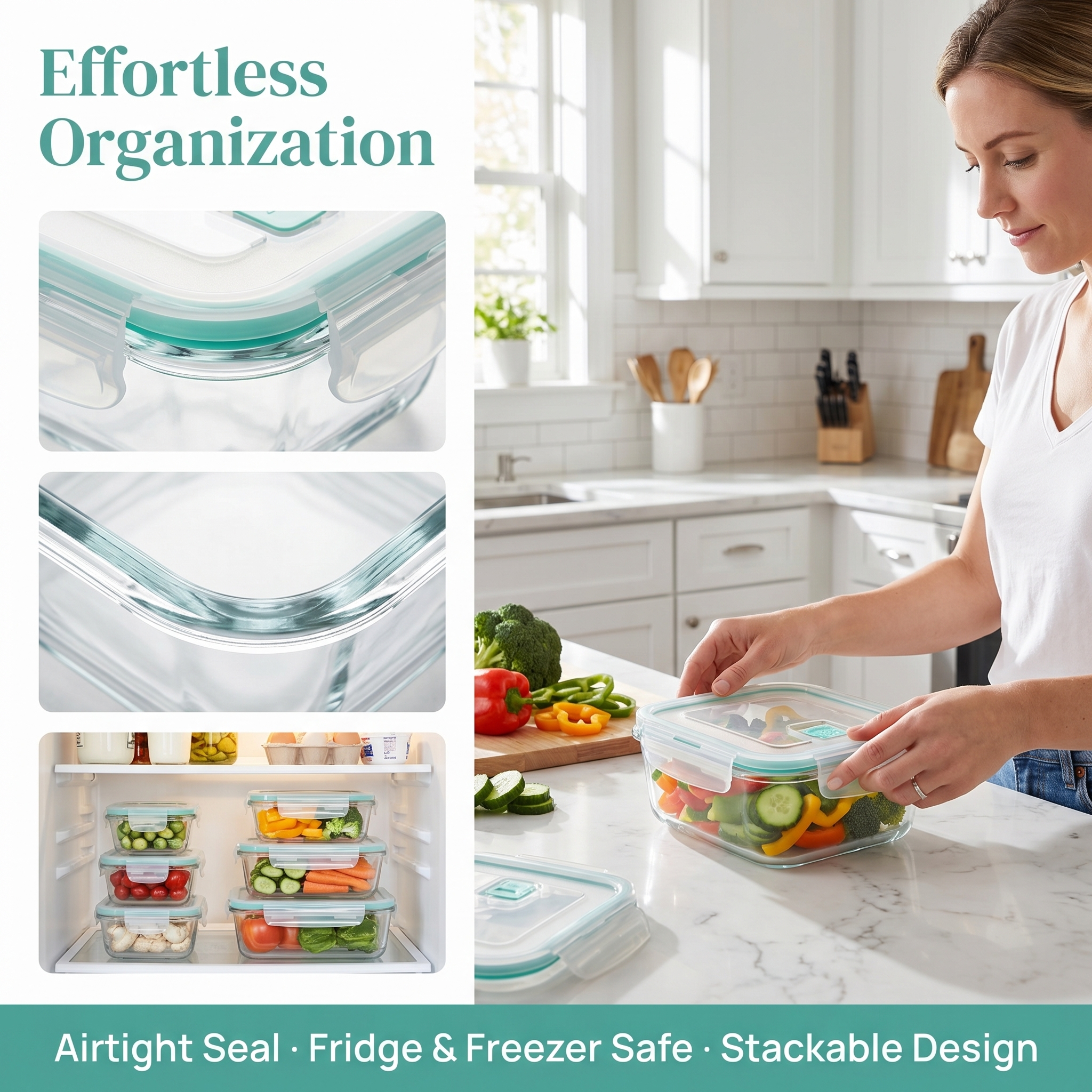 A set of 8 food storage contai - Glass Container Set incelemesi ve fiyatı