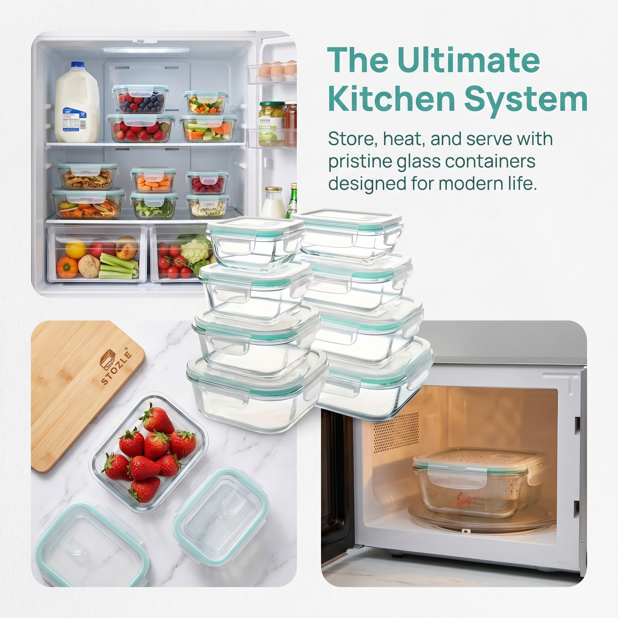 A set of 8 food storage contai - Glass Container Set incelemesi ve fiyatı
