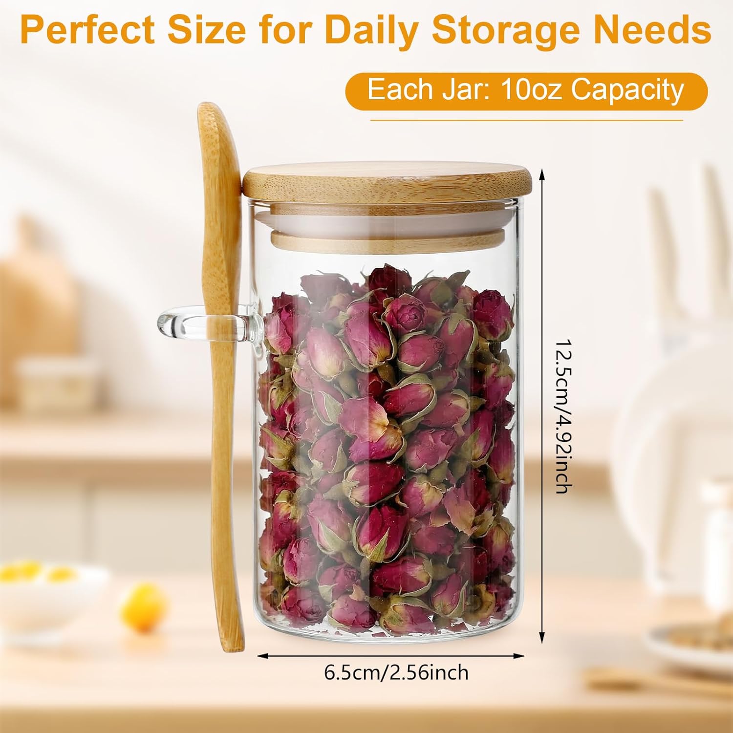 10 Pack Glass Jars with Bamboo - Glass Container Set incelemesi ve fiyatı