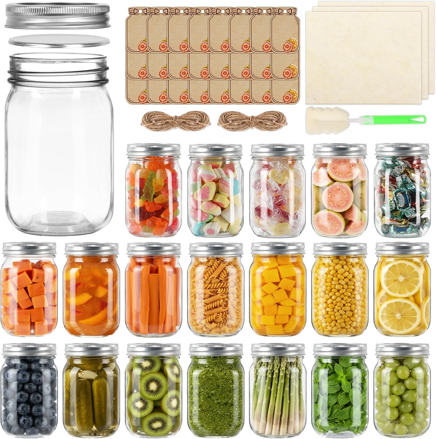 12 oz    Jars with Lids 20 Pac - Meal Prep Overnight Oats incelemesi ve fiyatı
