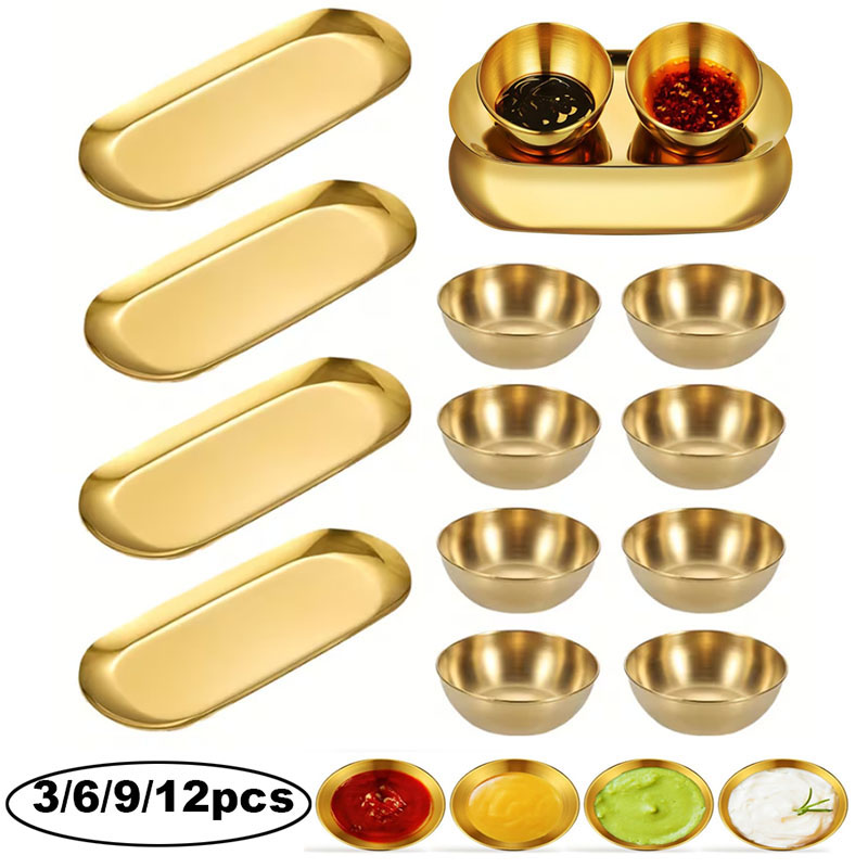 3/6/9/12pcs Golden Sauce Bowl  - Meal Prep Bowl incelemesi ve fiyatı