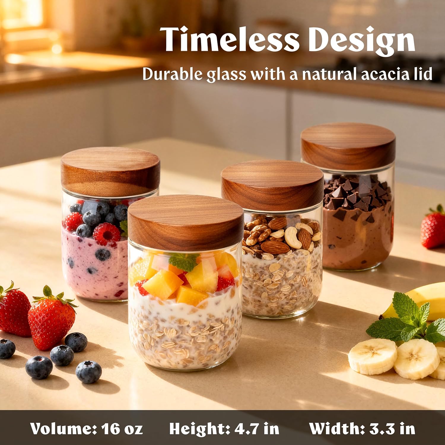 Overnight Oats Containers with - Meal Prep Overnight Oats incelemesi ve fiyatı