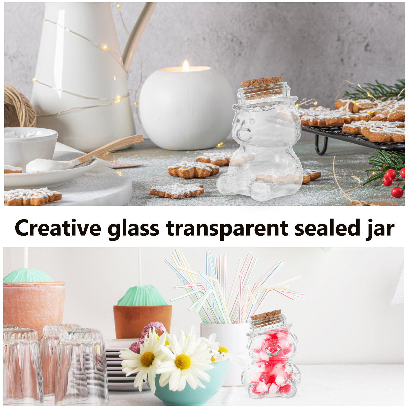 4Pcs Glass Candy Jar Set Trans - Glass Container Set incelemesi ve fiyatı