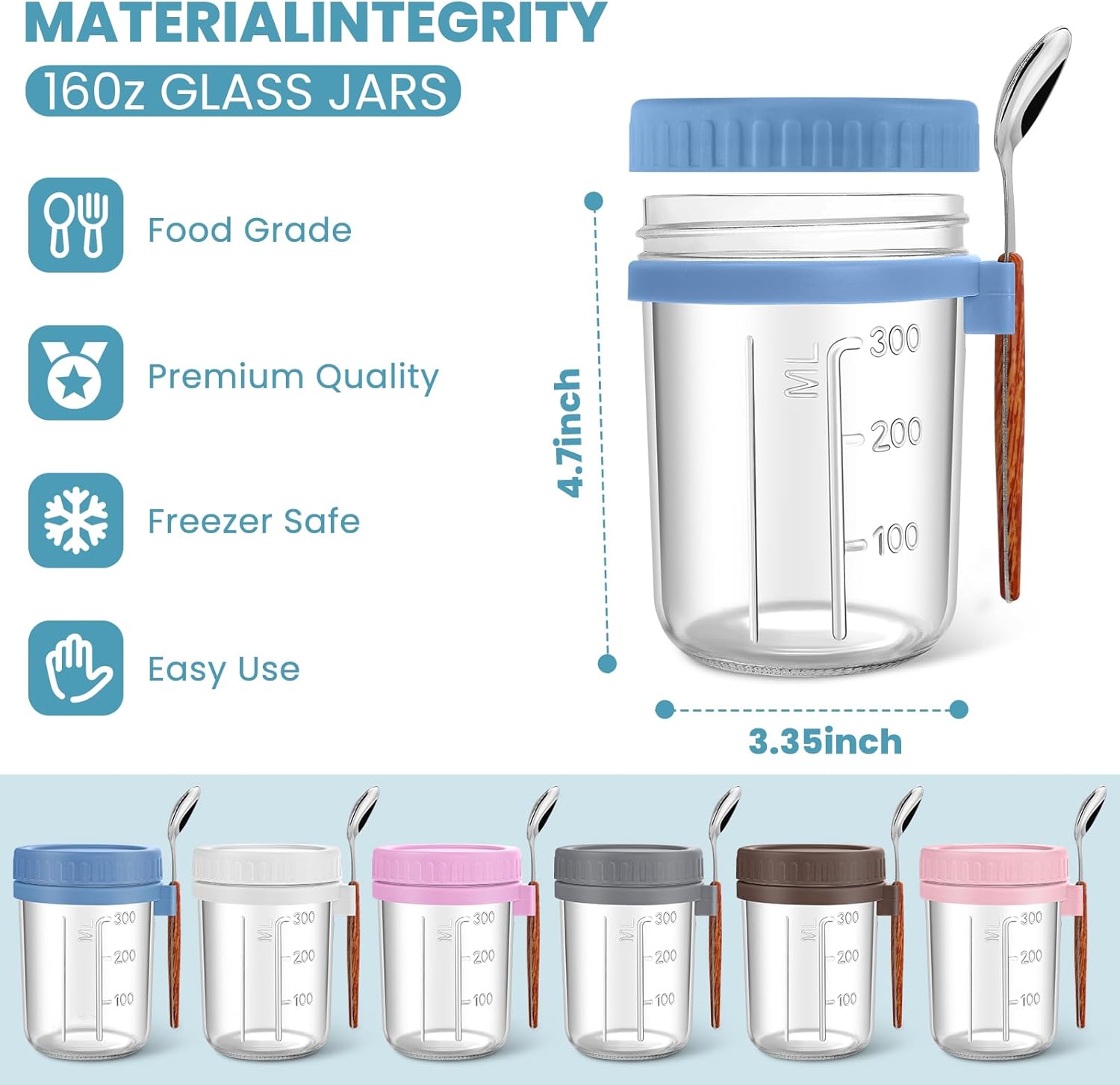 Overnight Oats Jars 16 oz with - Meal Prep Overnight Oats incelemesi ve fiyatı