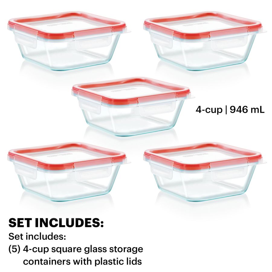 Freshlock 5Pack, 4 Cup Glass F - Glass Container Set incelemesi ve fiyatı